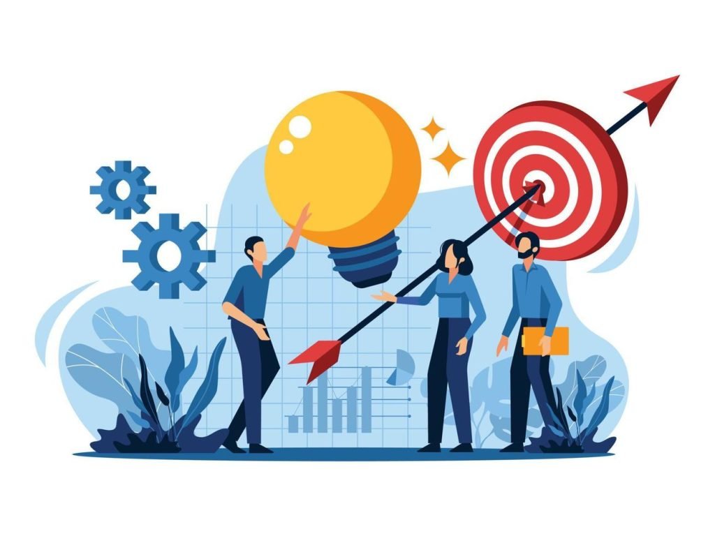 business marketing strategy target management illustration free vector